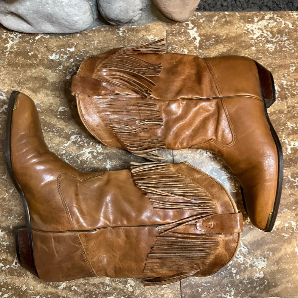 Durango | Fringed Leather Western Boots w/ J Snip Toe - Picture 3 of 13